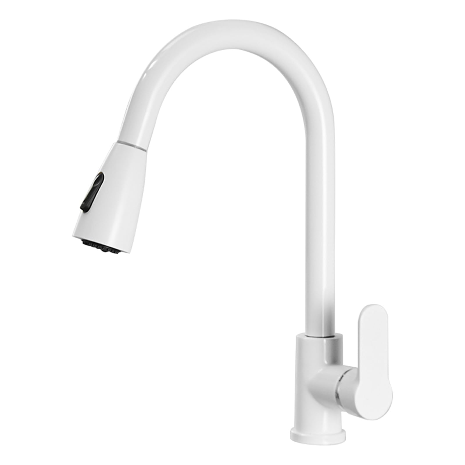 ZYCHSJXA Pull Out Kitchen Mixer Tap White Brass Tap-White