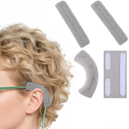 4 Pieces Nasal Cannula Ear Cushions Ear Protectors for Oxygen Tubing Oxygen Cannula Face Soft Cover for Oxygen Users Prevent Indentation Discomfort Gray