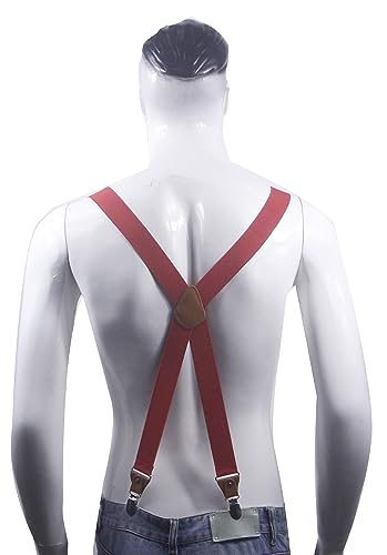 Image of Adjustable Elastic Suspenders for Men's and Women's with X Back Suspenders for Casual & Formal