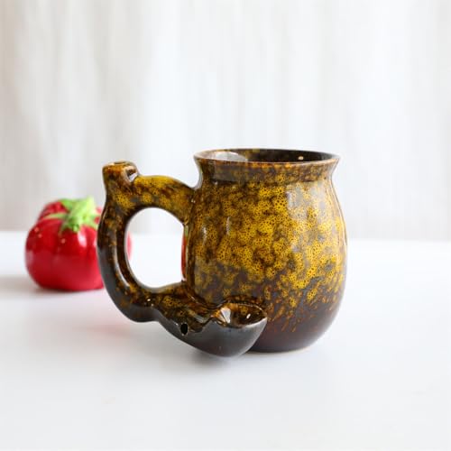 Image of Wake and Bake Coffee Mug,Novelty Bake Coffee Cup,Large Unique Ceramic Coffee Mug with Ergonomic Handle,Perfect for Christmas, Birthday and Father's Day for Coffee Lovers Gift (E)