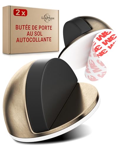 LouMaxx Butoir de porte, surface autocollante à fixer au sol, semi-circulaire