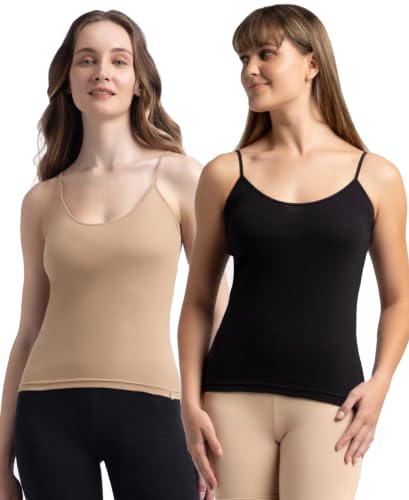 Image of Jockey 1487 Women Super Combed Cotton Rib Camisole with Adjustable Straps and StayFresh Treatment (Pack of 2)