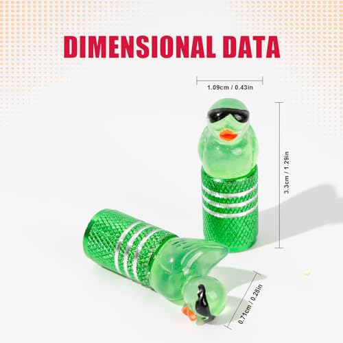 4Pcs Tire Valve Stem Cap Cover for Car SUV Truck, Valve Cover with Funny Duck Sunglasses, Decorative Tire Valve Caps Wheel Accessories (Green Sunglasses Duck)