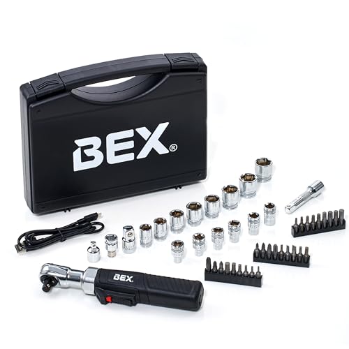 BEX 3/8 45pcs set USB mini electric ratchet electric ratchet wrench portable ratchet wrench Rechargeable light torque