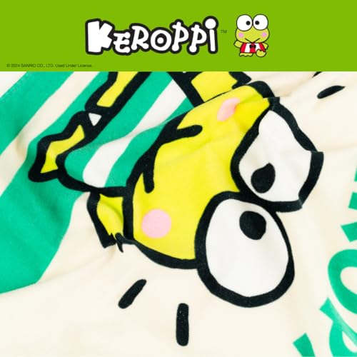 Image of Sanrio Keroppi Kids Super Soft Bath /Pool /Beach Soft Cotton Terry Hooded Towel Wrap, 24 in x 50 in, (Officially Licensed Product) by Franco