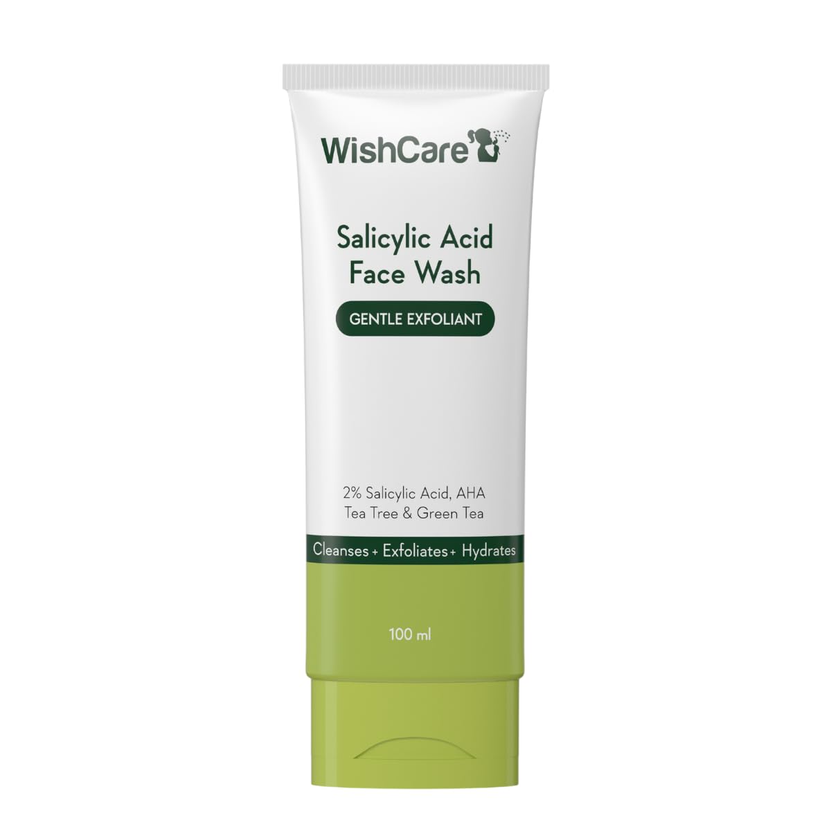 2% Salicylic Acid Face Wash for Women & Men with AHA, Greentea, Chamomile & TeaTree - Face Wash for Oily Skin & Acne Prone Skin 100ml