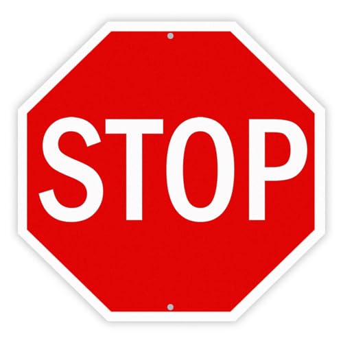 Eoppen 12 x 12 Inches Stop Sign Street Slow Warning Reflective Signs Octagon Rust-Free Aluminum Sign Weather Resistant and UV Protected