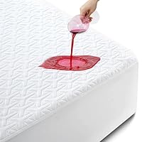 MERITLIFE Premium Waterproof Mattress Protector Smooth Soft Noiseless 3D Air Fabric Ultra Soft Breathable Mattress Pad...