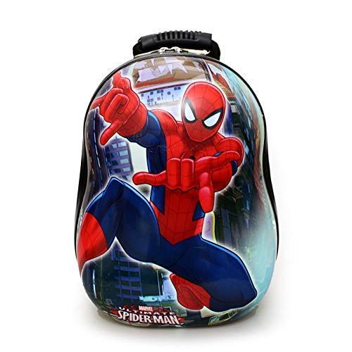 Swarn Hard Shells Blue Spider Man Kindergarten Primary School Bag / Picnic Bag /Tuition Bag / Kids Bag / Nursery Cartoon Printed Eggshell Shoulder Bag 