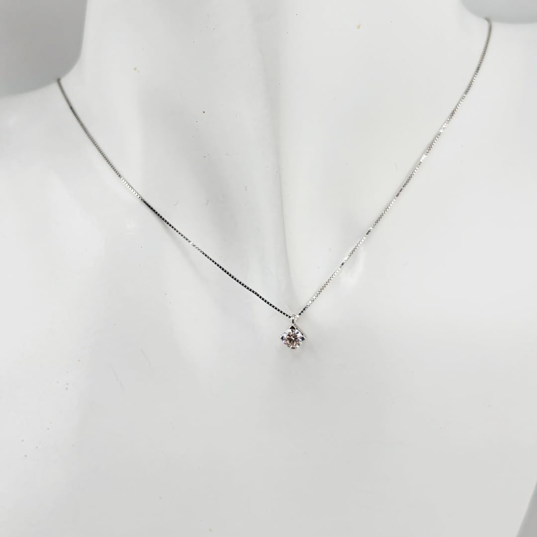 Collana catenina con ciondolo Punto Luce pendente Diamante taglio brillante 0,24 ct gioiello elegante da donna sposa matrimonio
