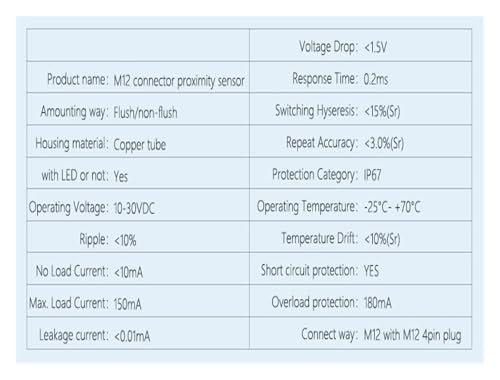 Capteur de proximité inductif M12 PNP NC avec distance réglable pour détection précise - 5