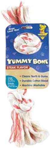 Aspen Pet Large 2 Knot Yummy Rope Bone, Steak Flavored