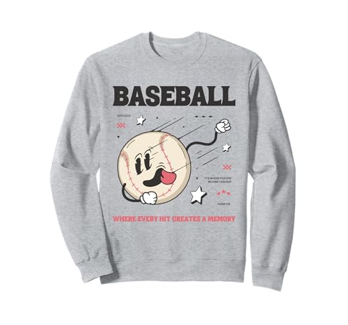 Camiseta deportiva divertida de dibujos animados de béisbol para jugadores y fanáticos Sudadera