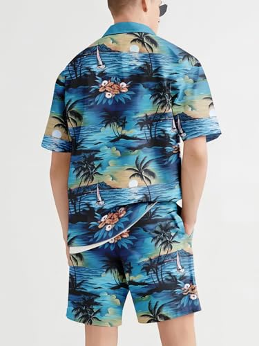 Matching Hawaiian Outfits Beach Vacation for Couples Tropical Print Women One Piece Swimwear or Men Shirt Suit4