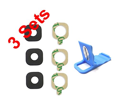 Rear Back Camera Glass Lens Replacement w Adhesive for Samsung Galaxy S8 G950A G950V G950T G950P G950 / S8 Plus S8+ G955A G955V G955T G955P G955 + PHONSUN Portable Cellphone Holder