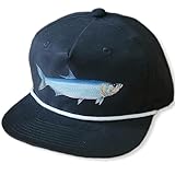 Fishing Fish Nylon Snapback Hat Cap Fly Deep Sea Offshore (Charcoal Tarpon)