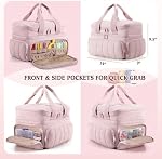 Marscamd Puffer Sewing Organizer Bag, Large Capacity with Multiple Pockets and Detachable Dividers, Storage Box for Threads, Needles, Scissors, Craft Supplies, Pink (Bag ONLY, NO Supplies) | Large Capacity with Multiple Pockets, Puffer Storage Box fo
