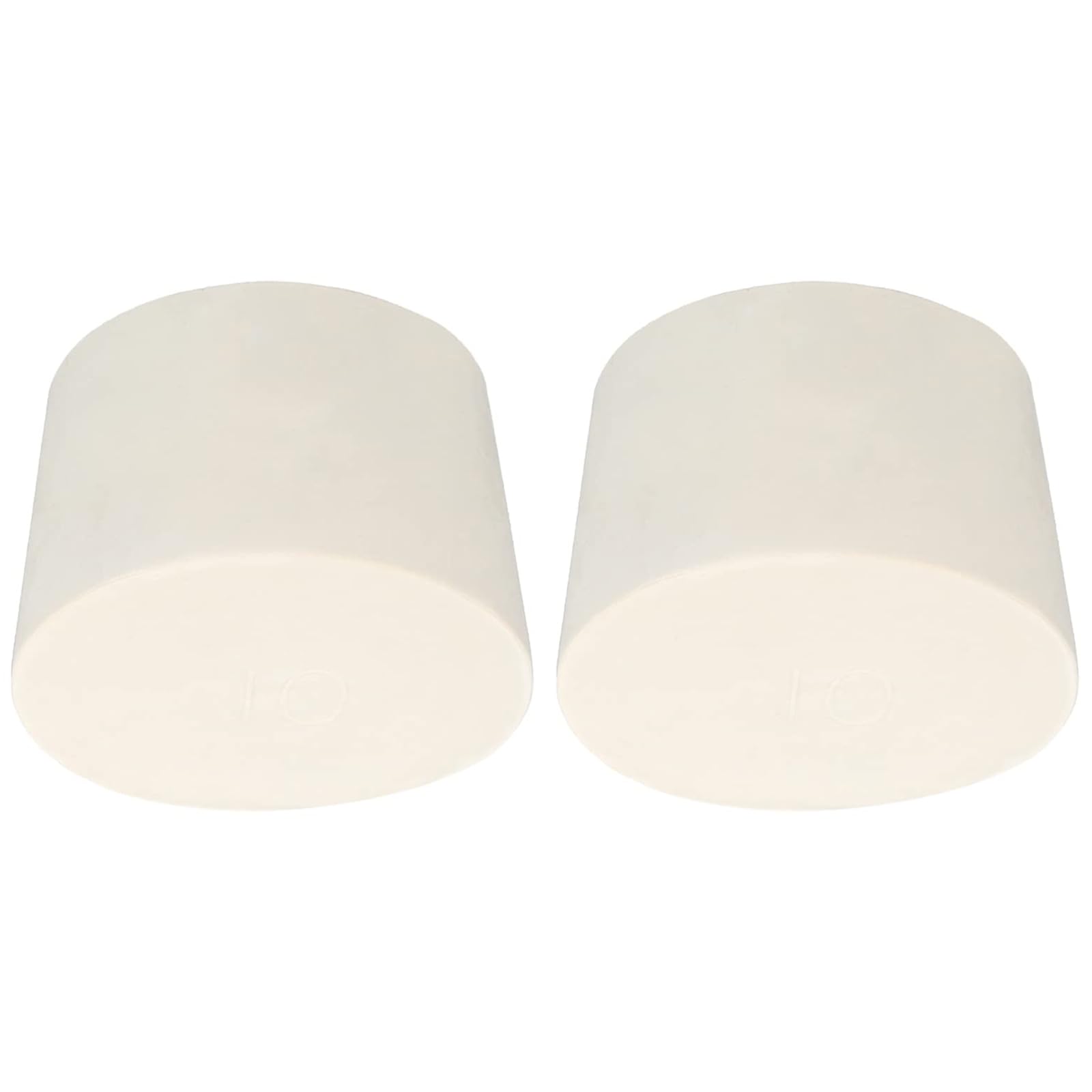 TA-VIGOR 2Pcs Rubber Tapered Plug, 41mm to 50mm Solid Silicone Stopper, Tapered Lab Seal Rubber Stoppers Lab Plug with Hole Test Tube Bungs for Lab Home Flasks Glass Containers Test Tube, White