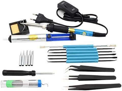 Soldering 20pcs/Set Electric Temperature Gun Welding Soldering Iron Tool Kit Set 20IN1 60W Adjustable - (Color: L, Plug Type: EU)