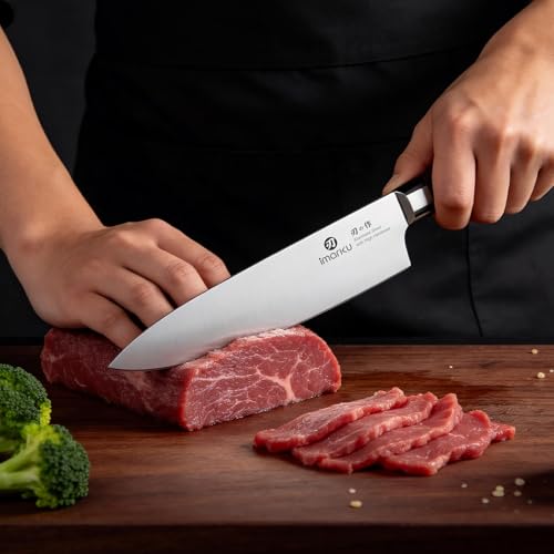 Image of imarku 3 Pieces Knife Set, Japanese High Carbon Stainless Steel Chef Knife Set, Professional Chef Knives with Ergonomic Pakkawood Handle, Ultra Sharp Cooking Knives for Kitchen & Home Cooking