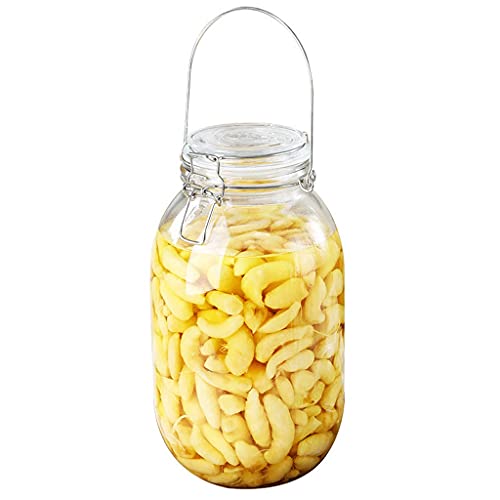 TBFAZDEL Tarro de vidrio para almacenamiento de alimentos con tapa hermética con bisagras herméticamente sellada, recipiente de cocina para fermentar
