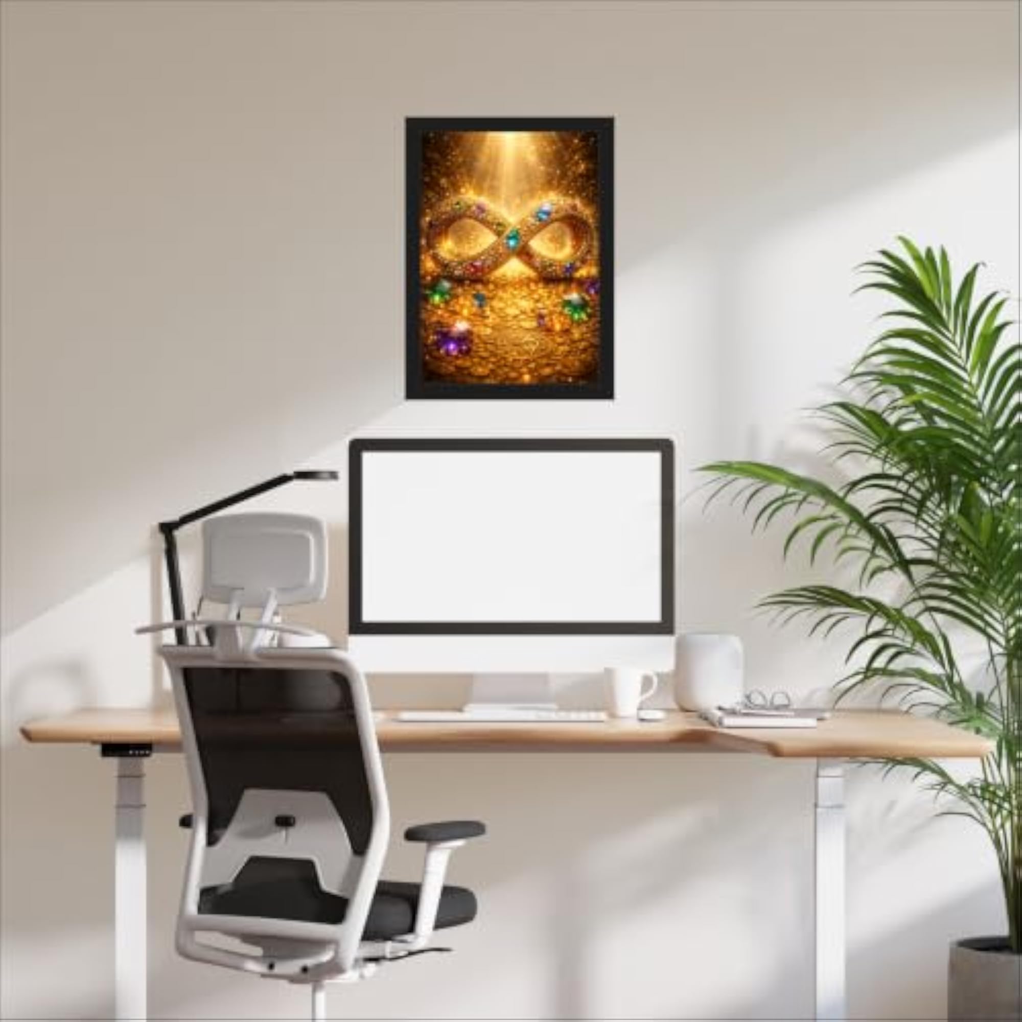 Infinity Symbol Wall Art with Black Frame