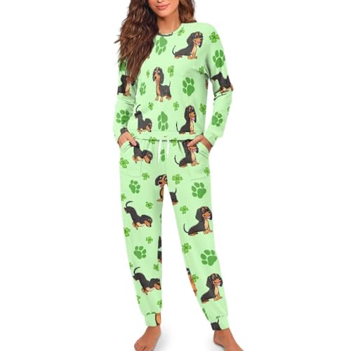 Conjunto de pantalones para mujer suave pijama de manga larga para noches de invierno