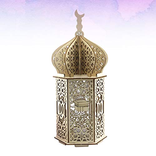 Exceart Ramadan Mubarak Night Light Indoor Table Lantern Decor Eid Decoration 3D Mubarak Mahal Atmosphere Light For Eid Party Festival Style 3 No Battery #TOP6