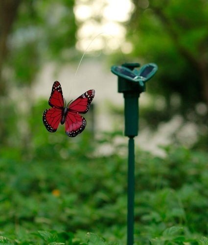 Solar Butterfly, Dual (Solar / Battery) Power Fluttering Butterfly By Random, Solar Or Battery Powered #TOP2