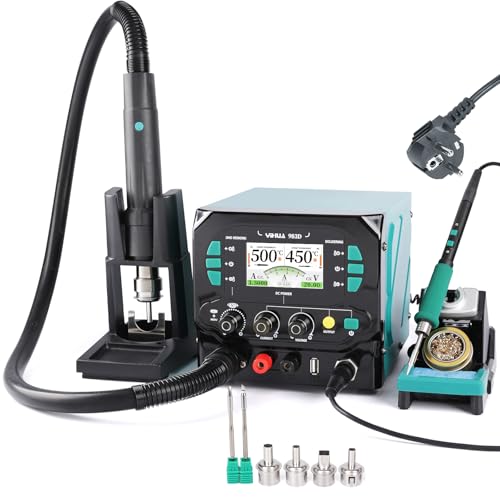 YIHUA 983D 3-IN-1 Station de micro-soudage, station de soudage à air chaud BGA, alimentation laboratoire à courant continu variable (prise UE)