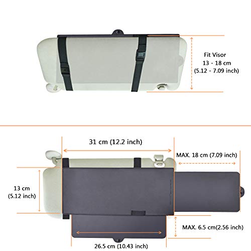 Car Visor Sunshade, Wanpool Car Visor Anti-Glare Sunshade Extender For Front Seat Driver And Passenger - 2 Pieces (Black) #TOP3
