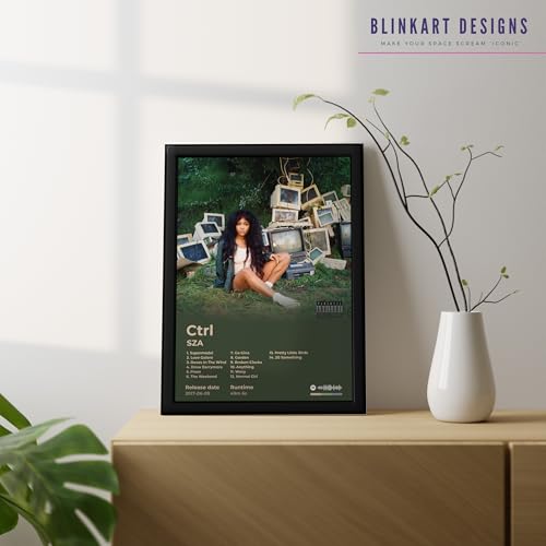 Image of BLINKART Ctrl - CTRL Wall Photo Frames | Wall Art for Bedroom, Living Room, Studio or Office | Album Cover Print with Spotify Song Link QR Code | Gift for Fans - 8x12 In