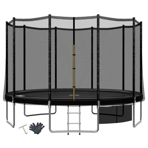 TRIUMPHKEY Trampoline Extérieur Enfants Ø 183/228/305/366/427 cm, Trampoline pour Jardin, Set accesoire Complet : Filet de sécurité, Echelle, Bâche de Rebord, Capacité Max 150 kg