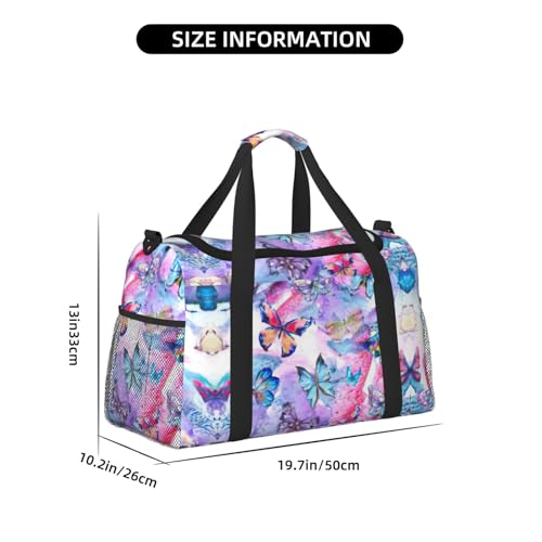 Bolsa de viaje impermeable de gran capacidad con mariposas 4