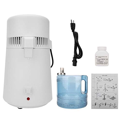 Caredy 4L Pure Water Distiller Home 750W 304 Stainless Steel Pure Water Purifier Filter Distilled Water for Home Countertop Table Desktop(US)