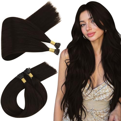 Ugeat I Tip Hair Extensions Brown,Itip Human Hair Extensions Dark