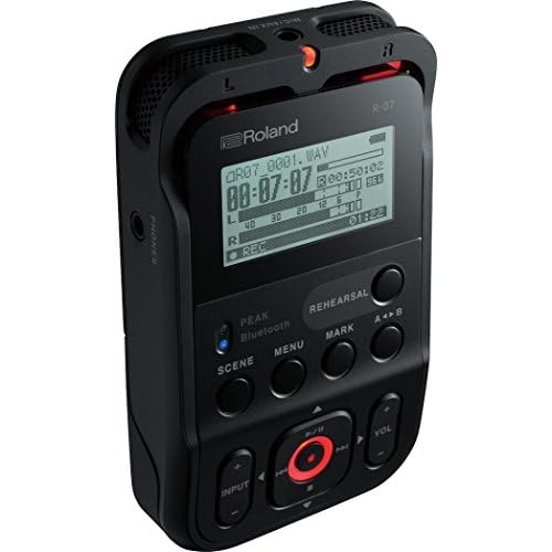 Roland R-07 Grabador de Audio portátil de Alta resolución, Rojo/Negro/Blanco