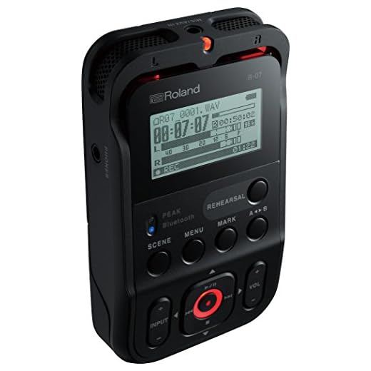 Roland R-07 Grabador de Audio portátil de Alta resolución, Rojo/Negro/Blanco