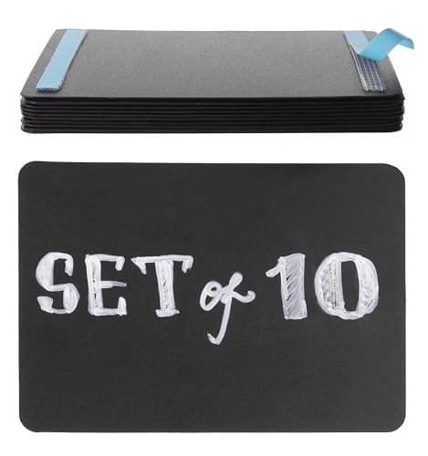 Set of 10 Self Adhesive Small Chalkboard Signs 3x4 inches - Food Signs for Party Buffet, Mini Chalkboard Sign, Food Display Card, Kitchen Tabletop Chalkboards, Standing Menu Boards for Wedding
