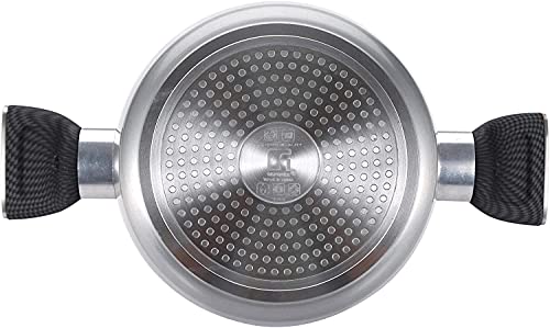 Image of Bergner Carbon TT Forged Aluminium Non-Stick Casserole with Glass Lid, 24 cm, 4.6 Liters, Induction Base, Metallic Grey