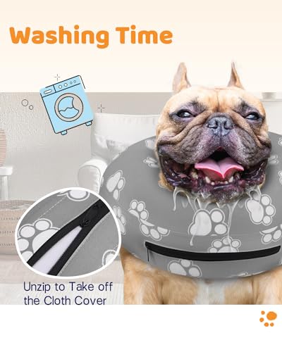 Image of Supet Inflatable Dog Cone Collar for Large Medium Small Dogs, Soft Cone Collar for Dogs Cats, ECollar Doggie Neck Donut Dog Cone Alternative After Surgery