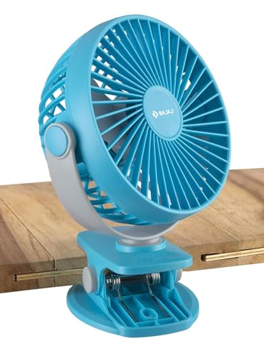 Image of Pygmy Mini Fan 110MM | USB Charging | Multi-Clip Function | Rechargeable | 4-Hr Back-up | Silent Operation | Longer Battery Life | Energy Efficient | Portable 【Blue】