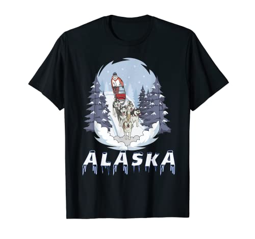 Alaska Sled Dogs Mushing Team T-Shirt