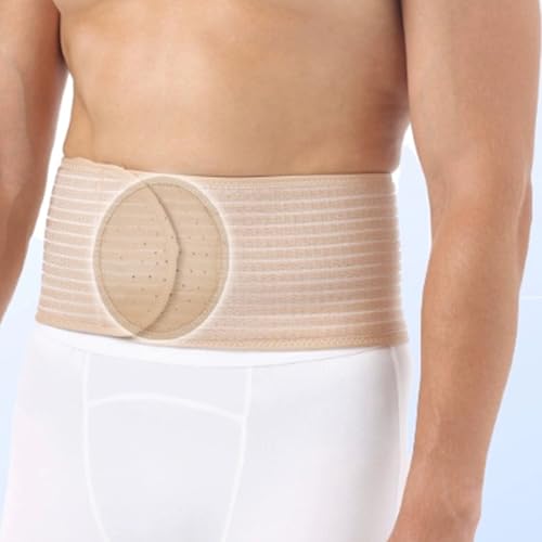 Faja umbilical para hernia ajustable para mujer y hombre, beige, talla S