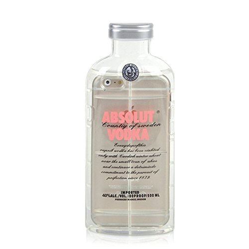 DStores Pink Iphone 6 Plus Funny 3d Vodka Bottle Cover Case,Shape TPU Rubber Gel Transparent Back Case for Iphone 6 Plus / 6S Plus 5.5 Inch