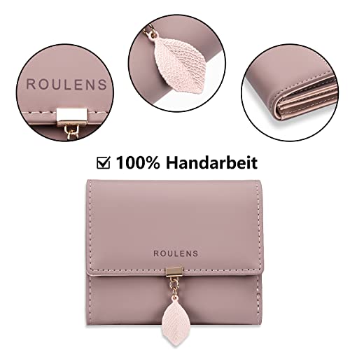 Roulens Damen Geldbeutel mit RFID Blockierung, Klein und im Kurzformat Portemonnaie Damen Veganes Leder Kleine Brieftasche Geldbörse Für… – Ansicht 4