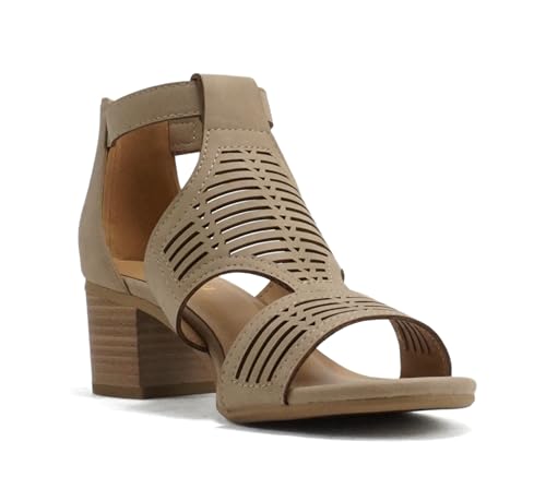 Image of Soda inchNorway inch ~ Women Open Toe Closed Back Counter Cutout Upper Low Block Heel Sandal with Adjustable Ankle Strap