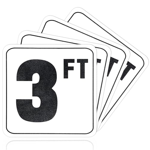 Jutom 4 Pcs 3 FT Pool Depth Markers 6 x 6 Inches Vinyl Adhesive Pool Stickers Swimming Number Markers Safety Signage for Decks