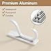 pickpiff Adhesive Wall Coat Hooks - Heavy Duty Stick-On Door Hanger, Metal Hook for Hanging Towel,Purse, Robe, Backpack, Jacket, Clothes - for Bathroom,Dorm, Closet, Kitchen - White, 4 Pack