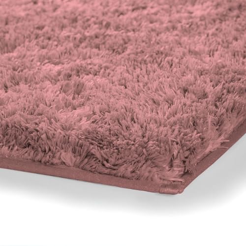 Image of LUXE HOME INTERNATIONAL Microfiber Rectangular Home Bath Mat Super Soft Non Slip Vegas Mats for Bathroom, Kitchen, Bedroom, and Door (40X60 Cm, Fuscia) Pack of 1
